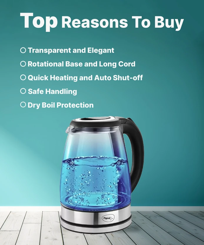 Pigeon 19003955 Electric Kettle (1.8 L, Transparent)