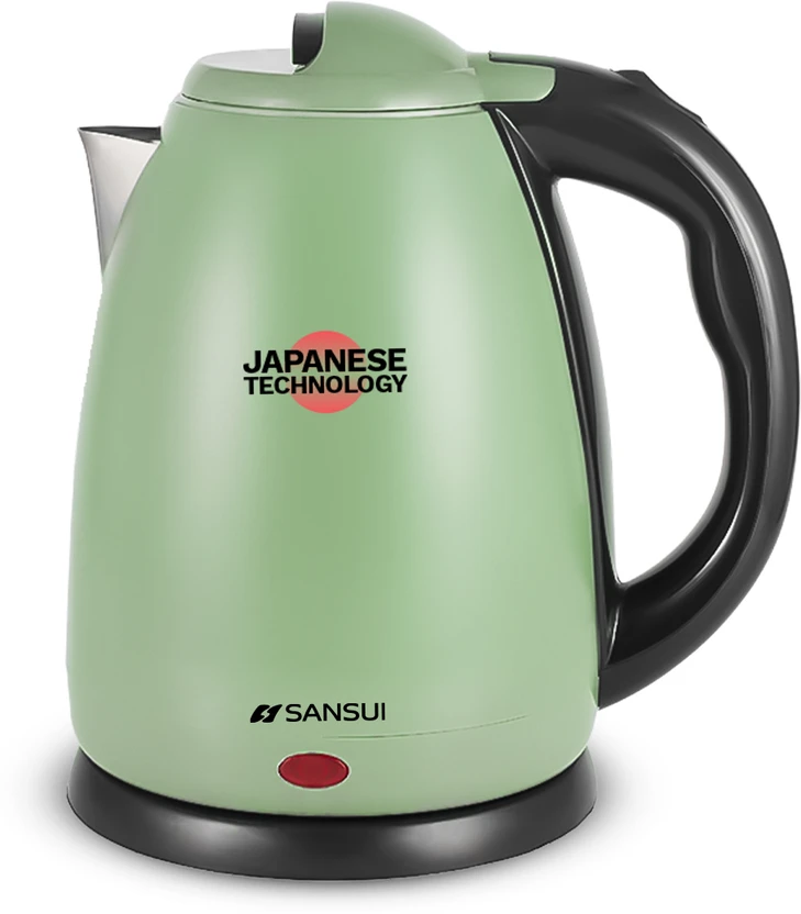Sansui MaxBoil Electric Kettle (2 L, Black, Green)