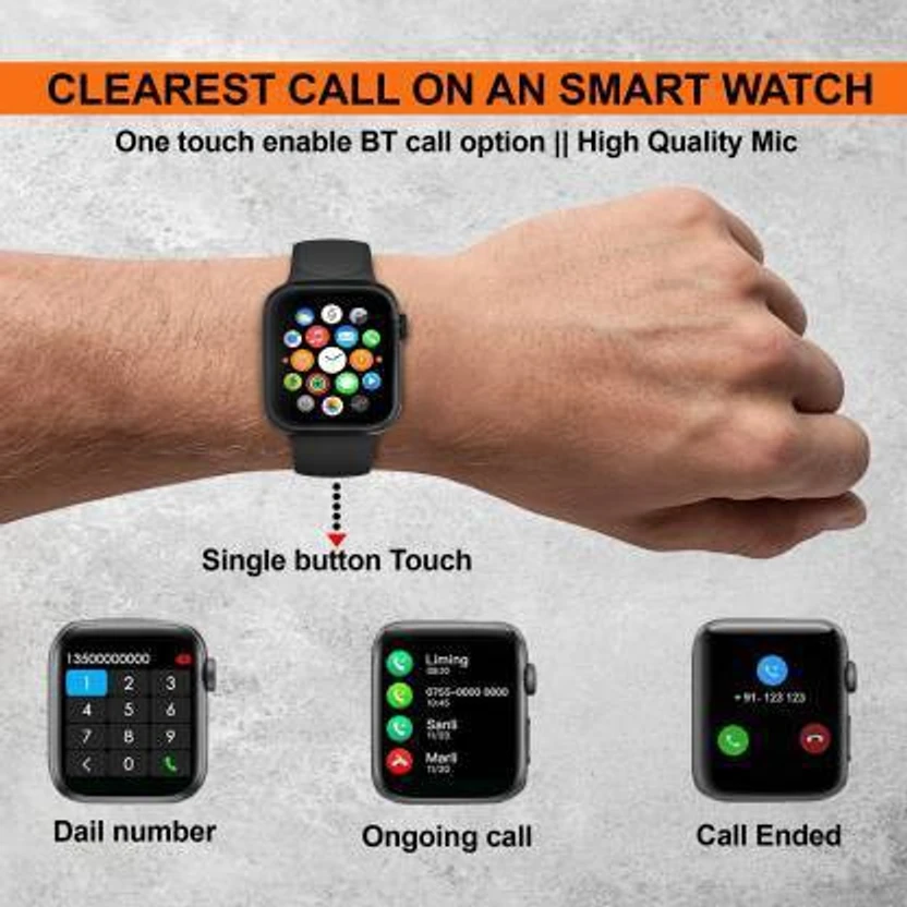 NKL Smartwatch 040 Watch Series 7 Bluetooth (Black Strap, Size : ...more
