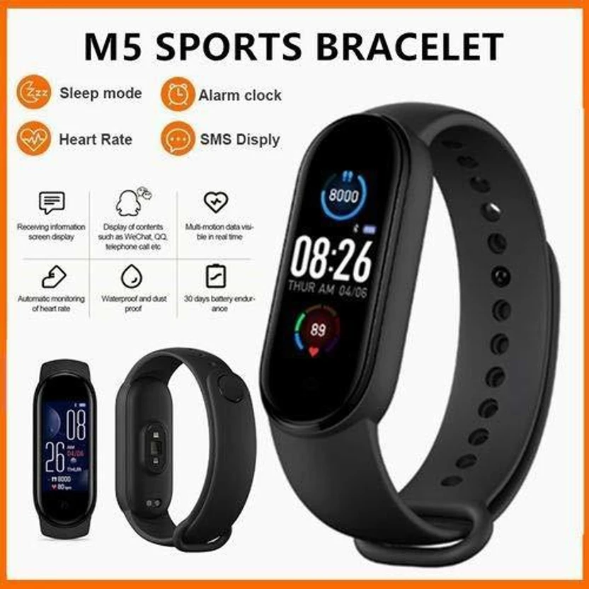 Cospex M5 Smart Band Fitness Watch Heart Rate (Black Strap, Size ...more