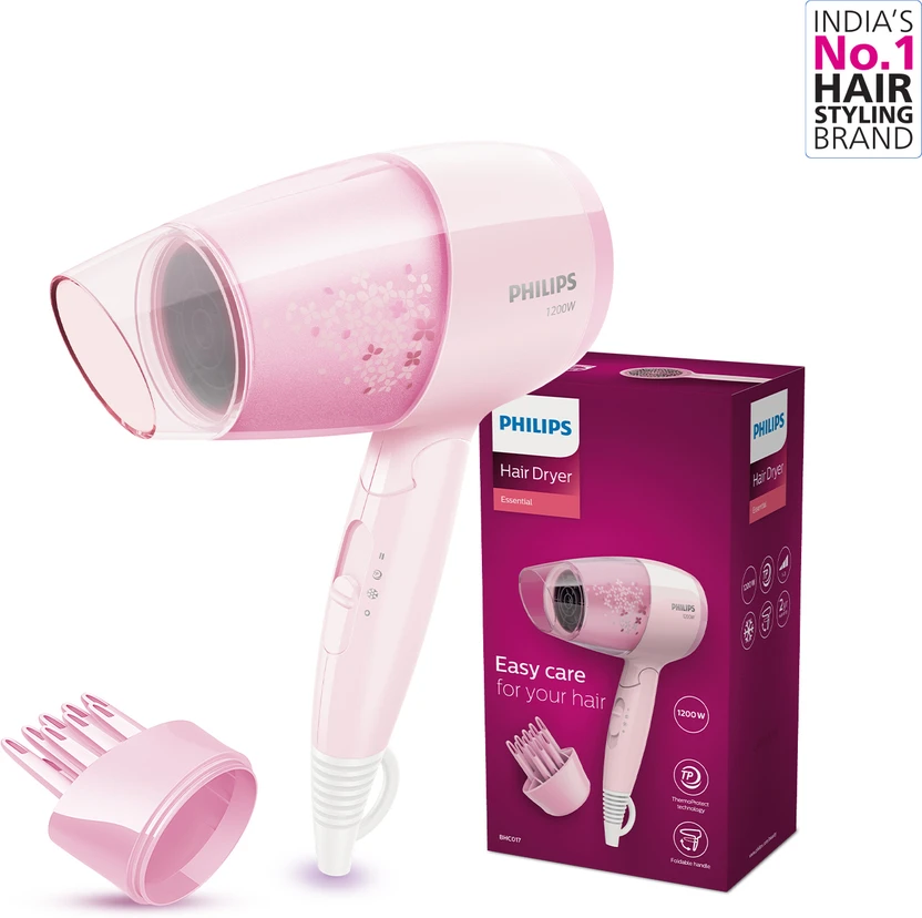 PHILIPS BHC017/00 Hair Dryer (1200 W, Pink)