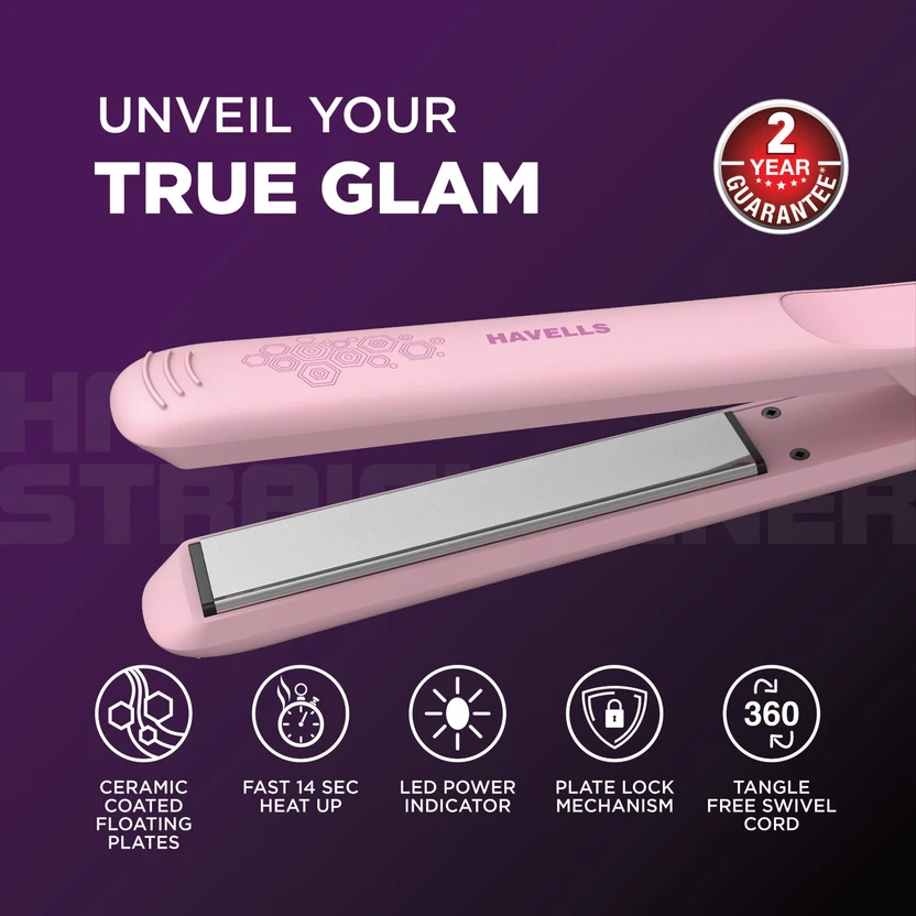 NOVA Pro Shine NHS 840 Hair Straightener (Pink)