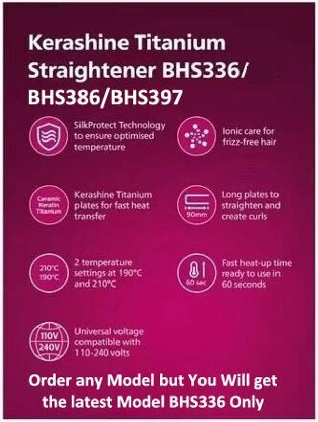 PHILIPS BHS397/40 Hair Straightener (Multicolor)