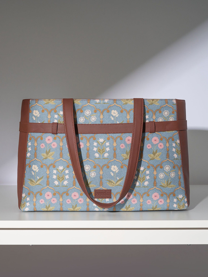 ZOUK Women Floral Printed Shopper Leather Tote Bag