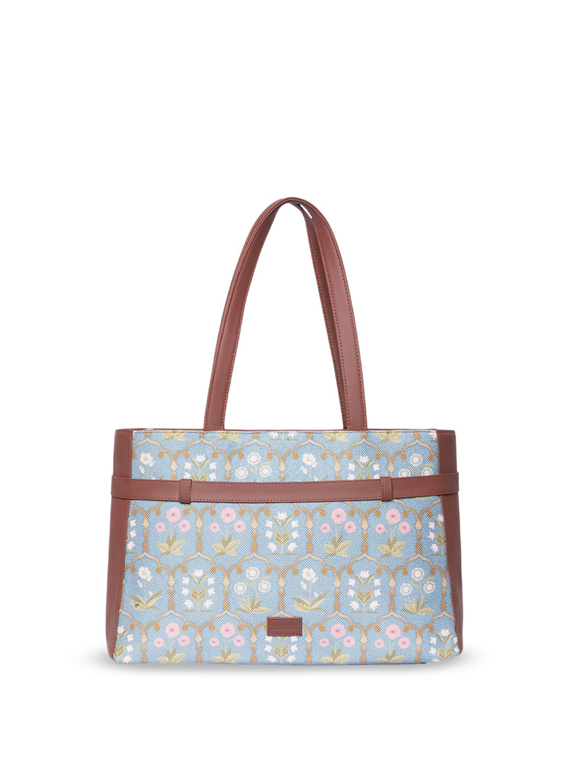 ZOUK Women Floral Printed Shopper Leather Tote Bag