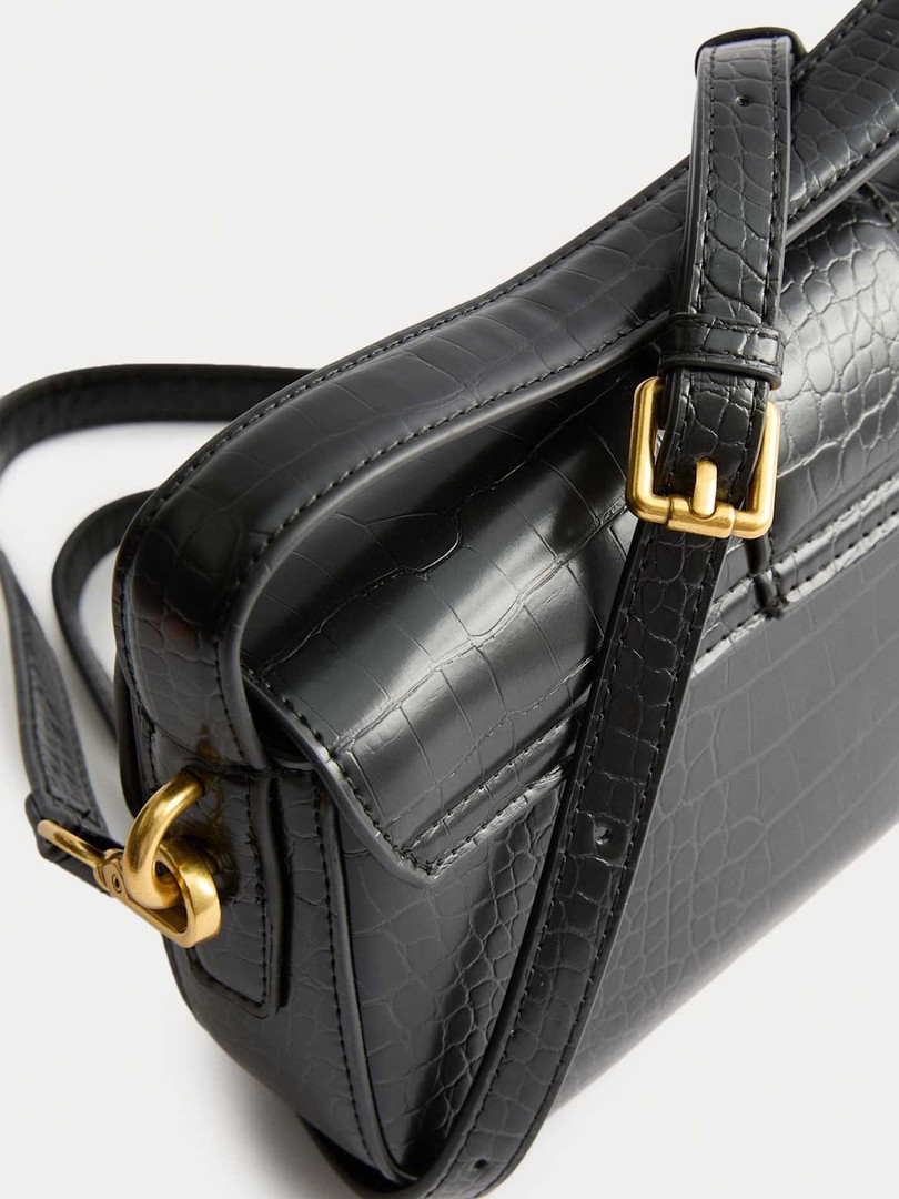 Marks & Spencer Faux Leather Croc Effect Baguette Bag