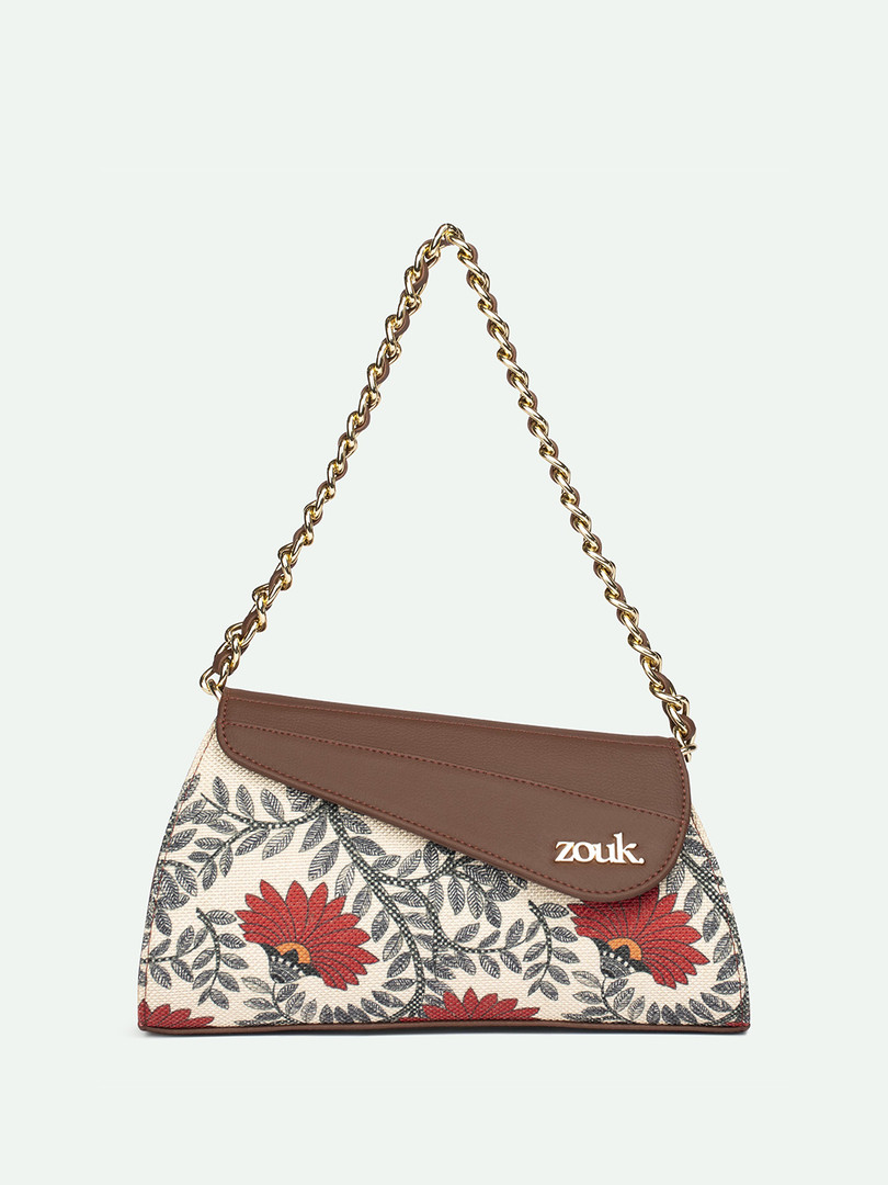 ZOUK Floral Printed Structured Sling Bag