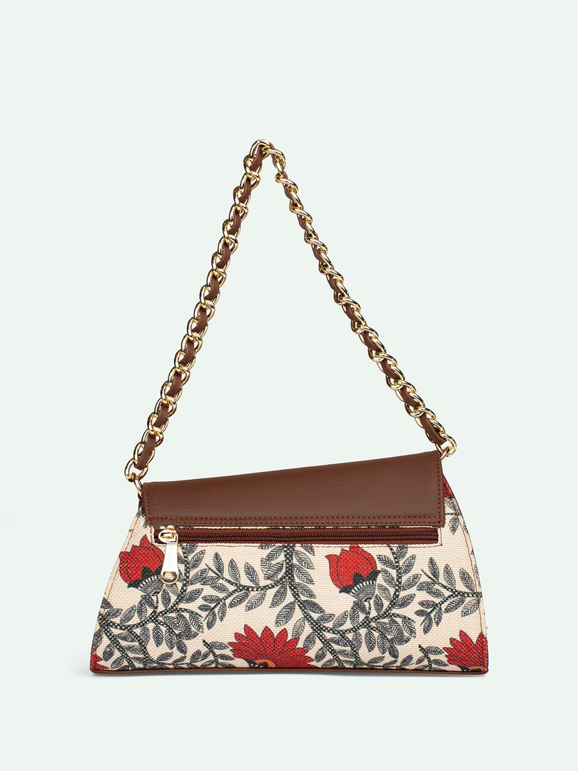 ZOUK Floral Printed Structured Sling Bag