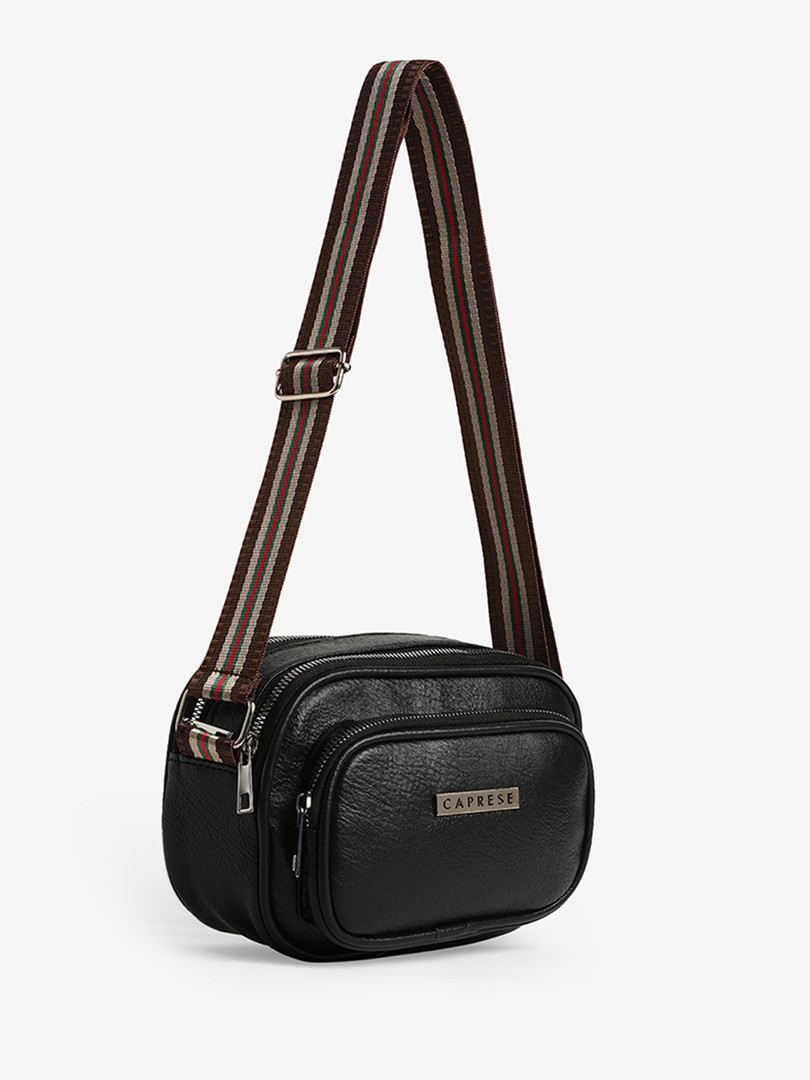 Caprese Tyko Women Black Medium Sling Bag