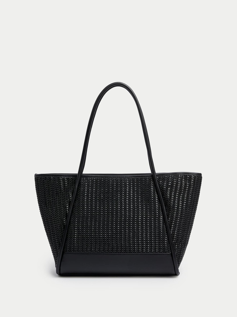 Marks & Spencer Faux Leather Woven Structured Tote Bag