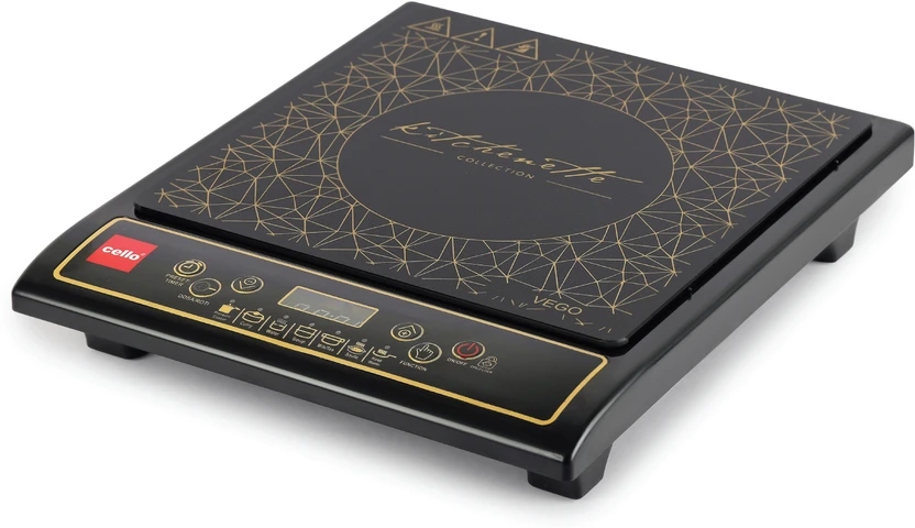 Cello 1600 W Induction Cooktop Push Button (Black, Vego Induction...more