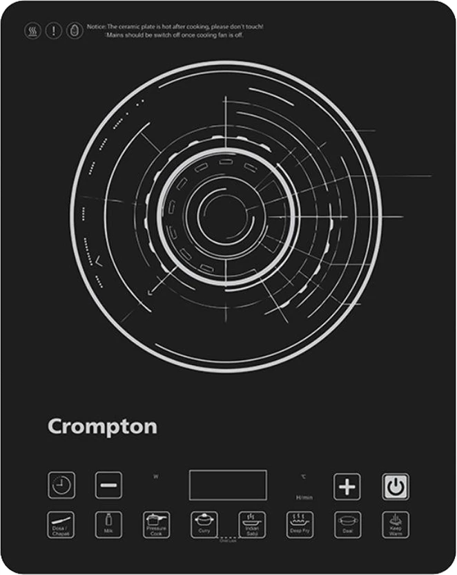 Crompton 2100 W Induction Cooktop Touch Panel (Black, Silver, ACG...more