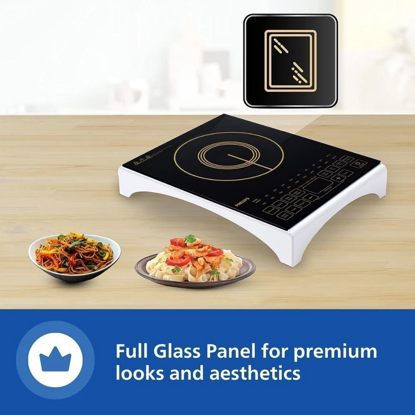 PHILIPS 2100 W Induction Cooktop Touch Panel (Black, HD4938/01)