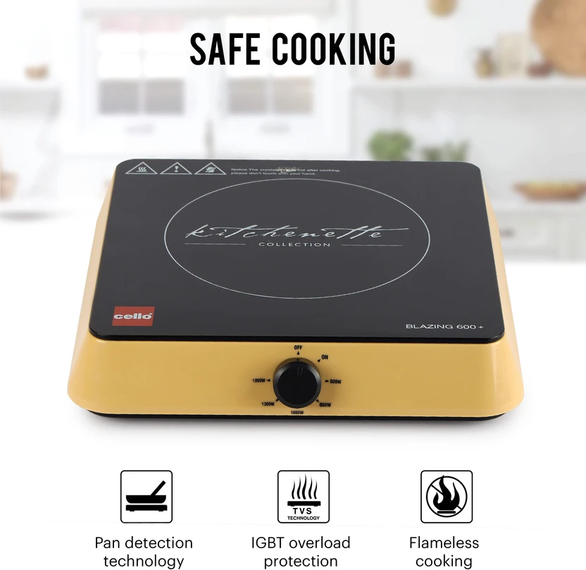 Cello 1800 W Induction Cooktop Jog Dial (Gold, Induction Cooker B...more
