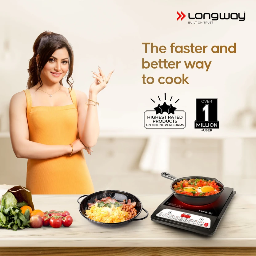 Longway 2000 W Induction Cooktop Push Button (Black, Quick Commer...more