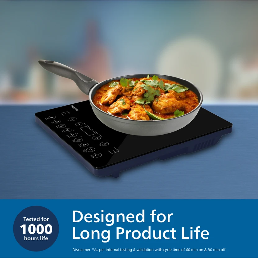 Induction Cooktops PHILIPS 2100 W Induction Cooktop Touch Panel (Black, Grey, HD4995...more