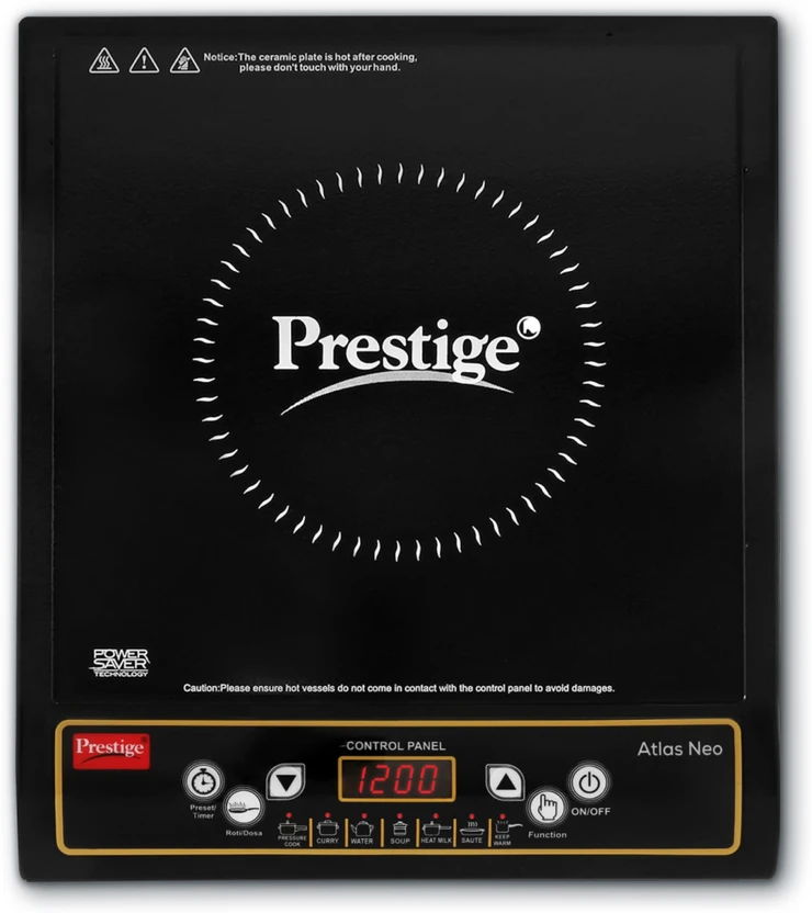 Induction Cooktops Prestige 1200 W Induction Cooktop Push Button (Black, Atlas Neo)