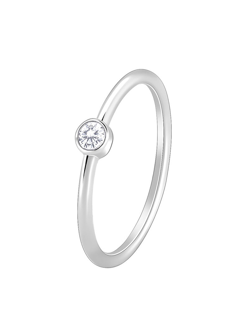 GIVA 925 Sterling Silver Rhodium-Plated Zircon-Studded Queen Of Venus Finger Ring