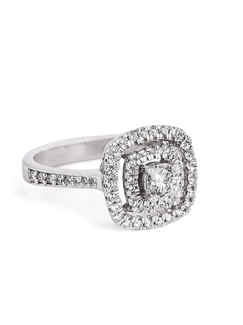 MAEJOY Concentric ring Lab grown diamond 92.5 Sterling Silver 18KT Rhodium plated ring