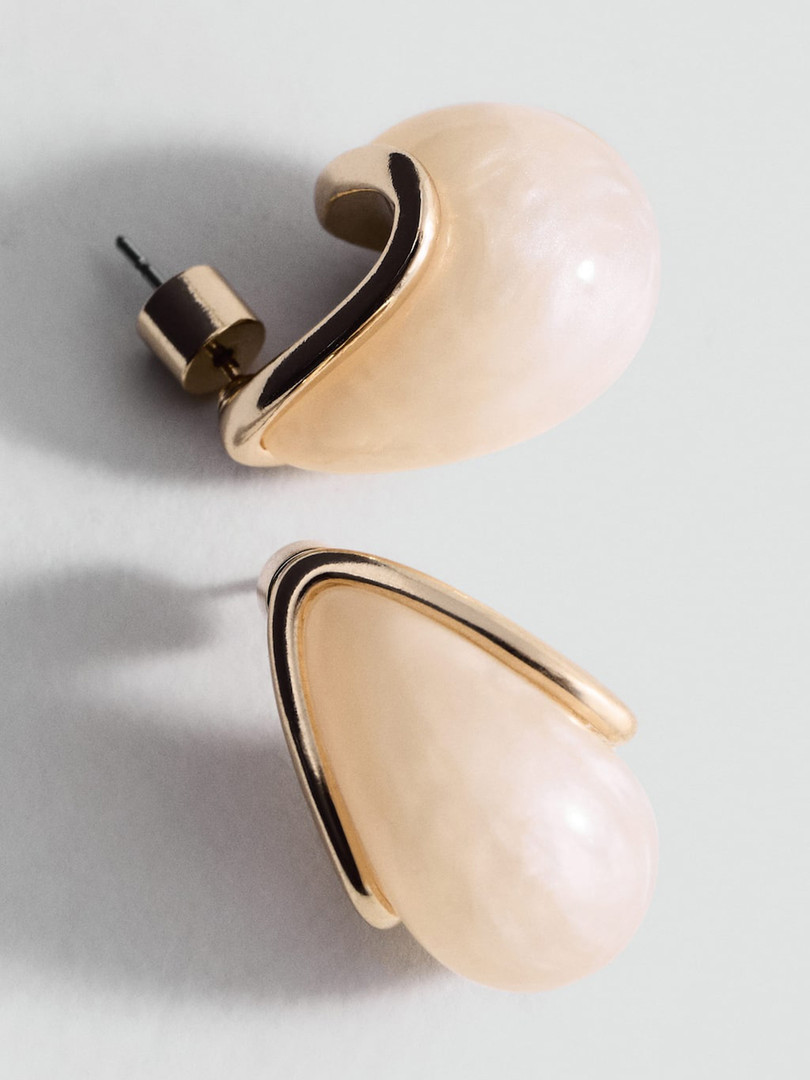 MANGO Teardrop Shaped Drop Earrings