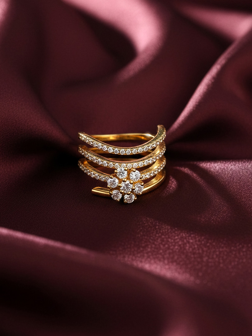 Jewellery MAEJOY Multi Band Lab grown diamond 92.5 Sterling Silver 18KT Gold plated spiral ring