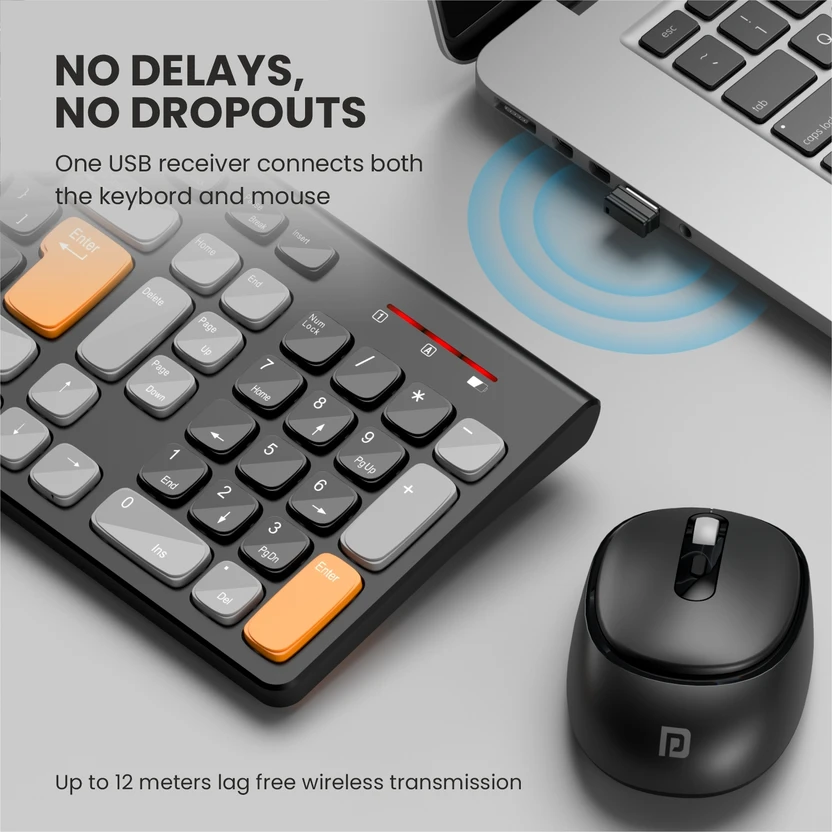 Portronics Key7 Combo Mouse Combo Set with 2.4Ghz, 1200 DPI Wirel...more