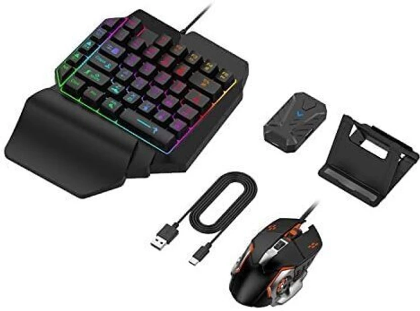 DWH 4 IN 1 GAMING KEYBOARD AND MOUSE CONVERTER FOR MOBILE FOR PLA...more