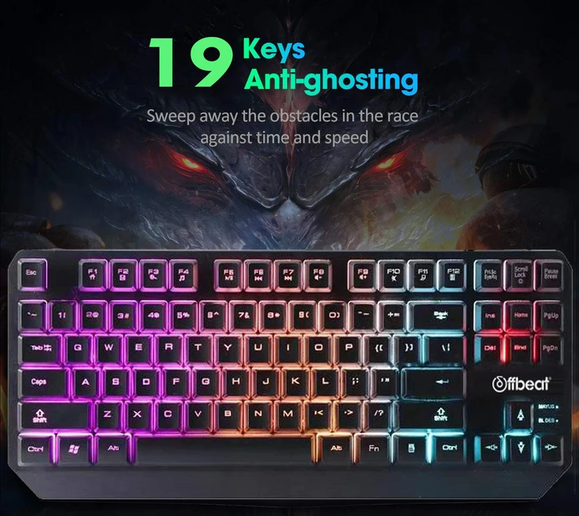 Offbeat DEXTER PRO Wireless Laptop-size Gaming Keyboard Compatibl...more