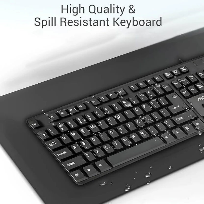 Ant Value FKBRI02 / Spill-Resistant, Silent Keys,1000 DPI Mouse &...more