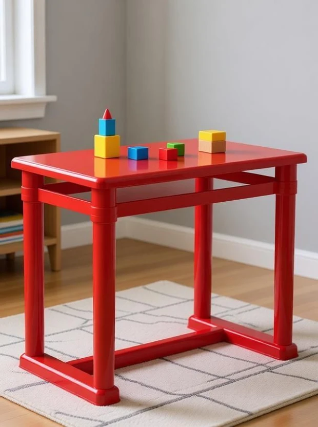 Supreme Stylish Study Table , Red Plastic Study Table (Finish Col...more
