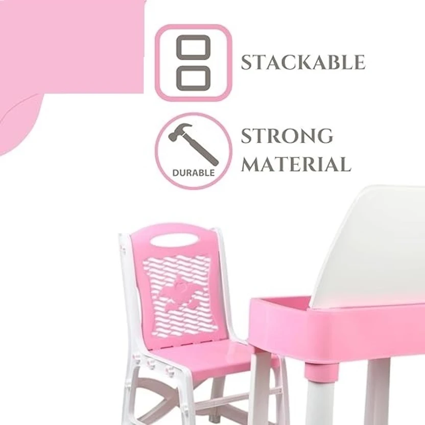 Sumoware study table pink color with chair 2-6 year old kids Plas...more