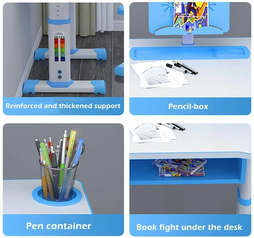 SYGA Plastic Study Table (Finish Color - Blue, DIY(Do-It-Yourself...more