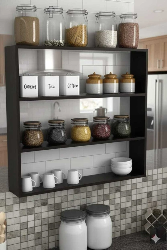 AM MASTER Wall mount kitchen rack/Shelf Engineered Wood Kitchen C...more