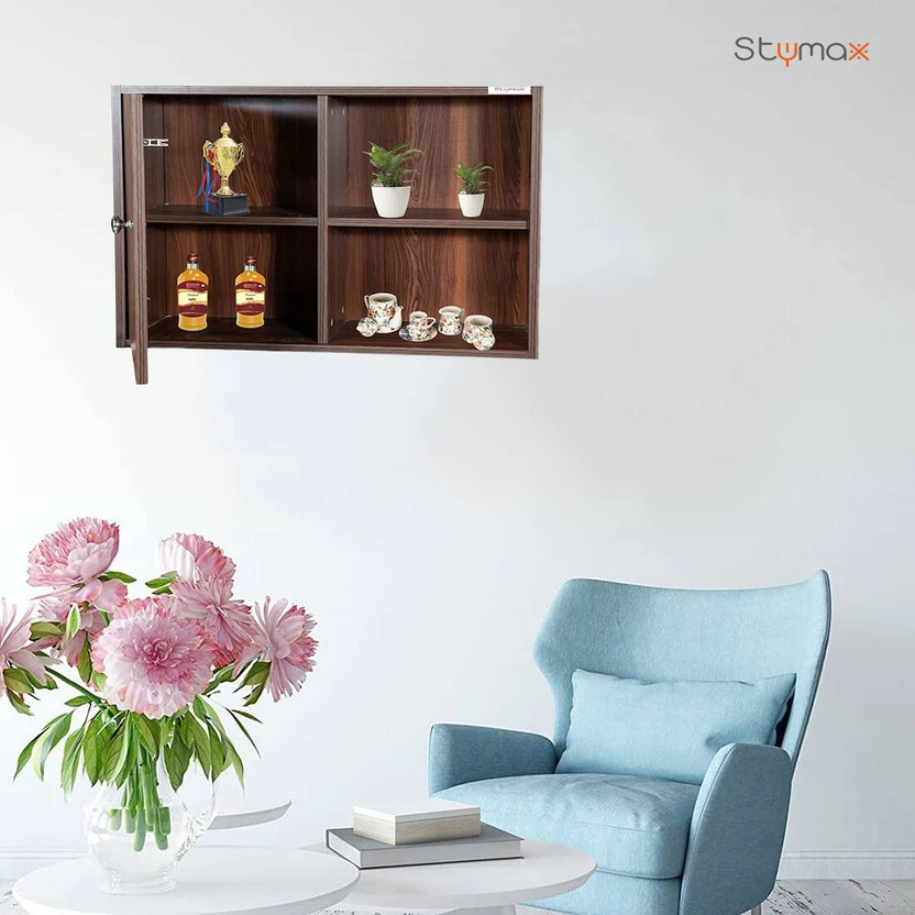 Stymax Engineered Wood Crockery Cabinet (Finish Color - WALNUT, P...more