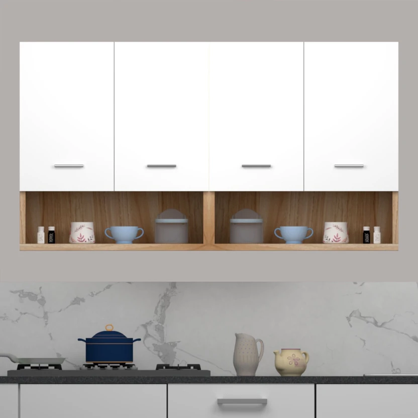 Kitchen Cabinets Divysa Multipurpose Use Wall-Mounted 4 Doors Kitchen Cabinet, Per...more