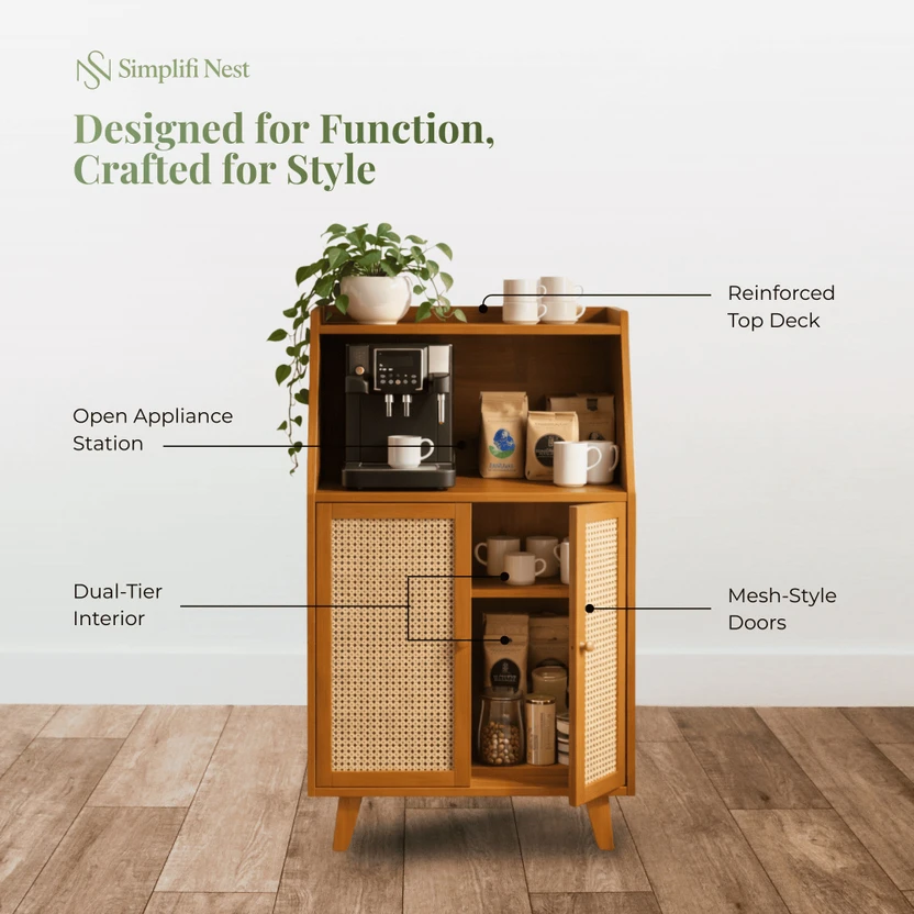 SimplifiNest Premium Bamboo Multi-Tier Floor Cabinet | Versatile ...more