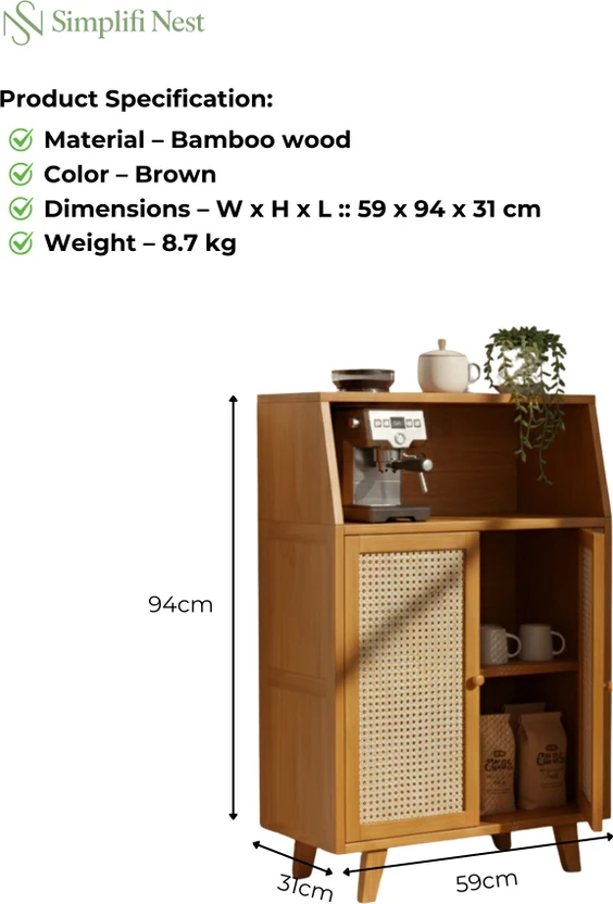 Kitchen Cabinets SimplifiNest Premium Bamboo Multi-Tier Floor Cabinet | Versatile ...more