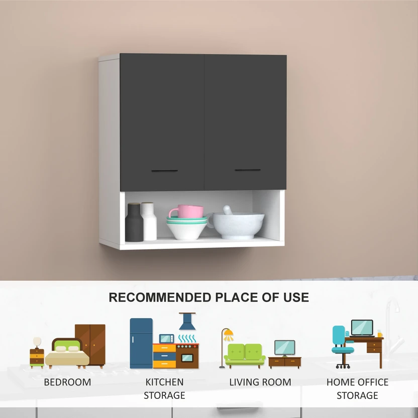Divysa 2 Door Wall Mounted Kitchen Cabinet for Home & Kitchen, Ba...more