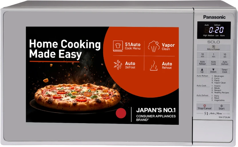 Panasonic 20 L Solo Microwave Oven (NN-ST26JMFDG, Silver)