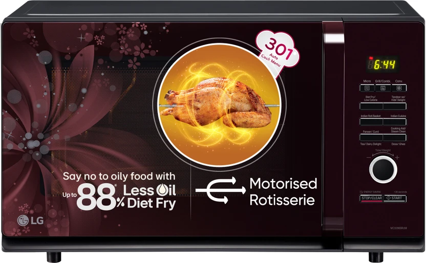 LG 32 L Auto Cook Menu, Stainless steel cavity, 360 degree Motori...more