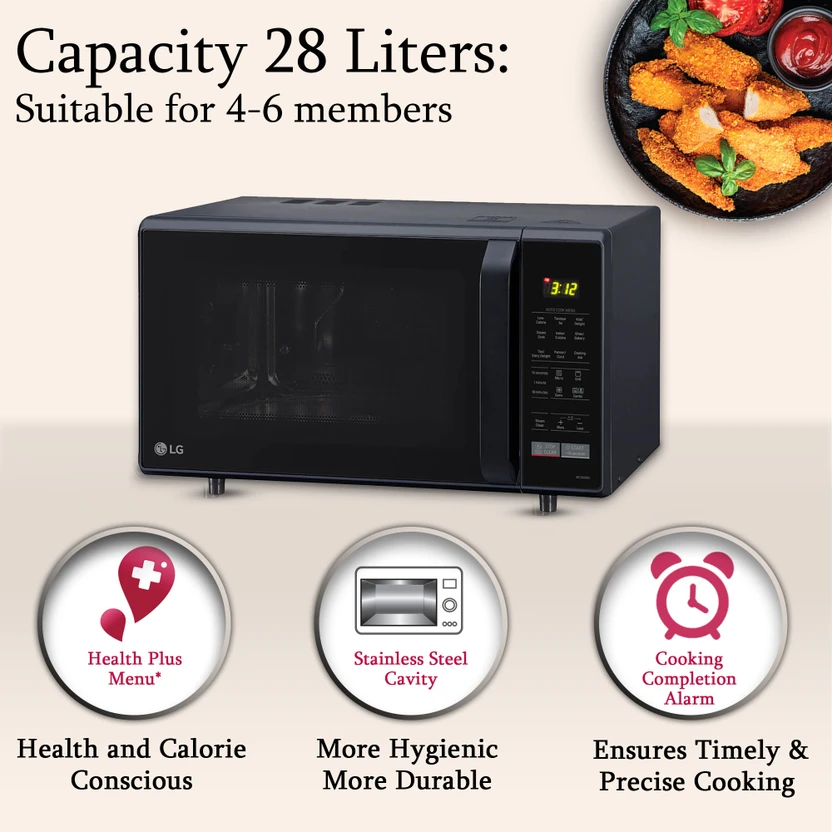 LG 28 L 251 Health Plus Menu, Ghee in 12 mins and Quartz Heater C...more