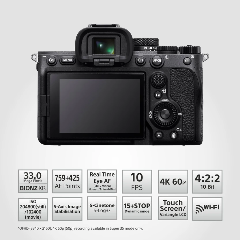 SONY Alpha 7M4 Mirrorless Camera Body Only + Rechargeable Battery...more