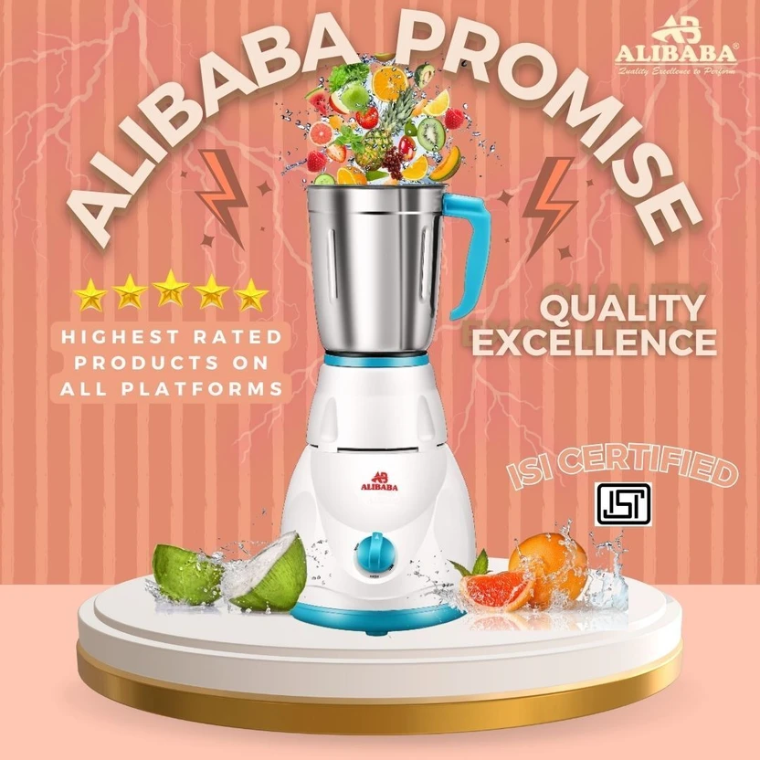 Alibaba Super Combo 750 W Dry Iron (White, Green) & 750 W Mixer G...more