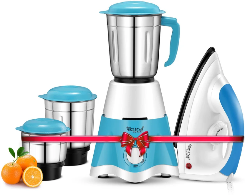 Mixer Grinders Skystar Elegant Mixer Grinder & 750 Dry Iron Super Combo 700 W Mi...more