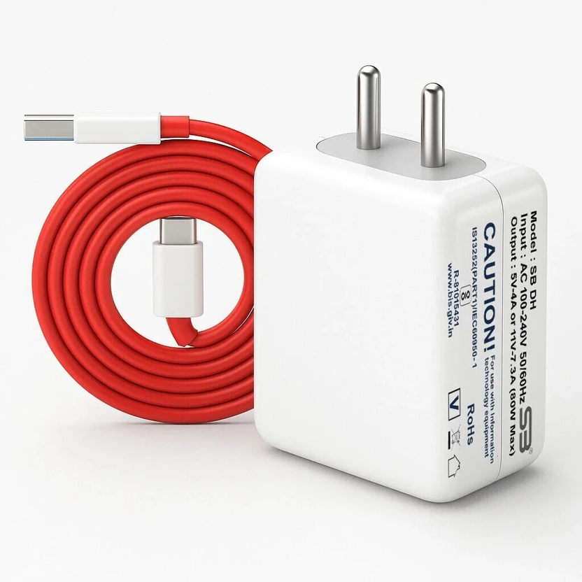 Mobile Accessories SB 80 W SuperVOOC 7.3 A Wall Charger for Mobile with Detachable C...more