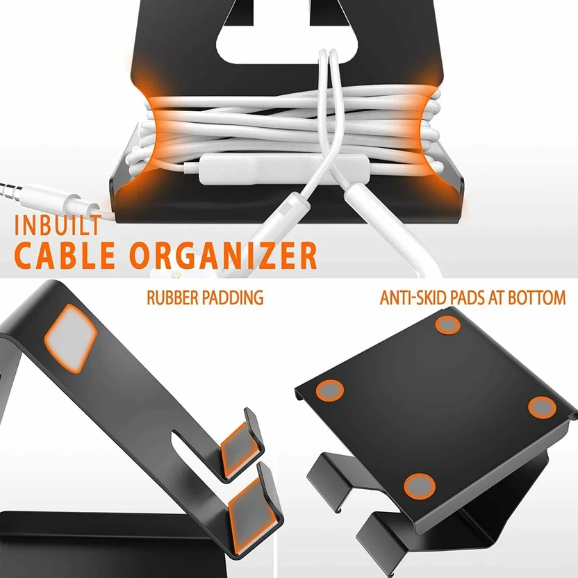 ELV DIRECT Mobile Stand Holder With Convenient Charging for Table...more