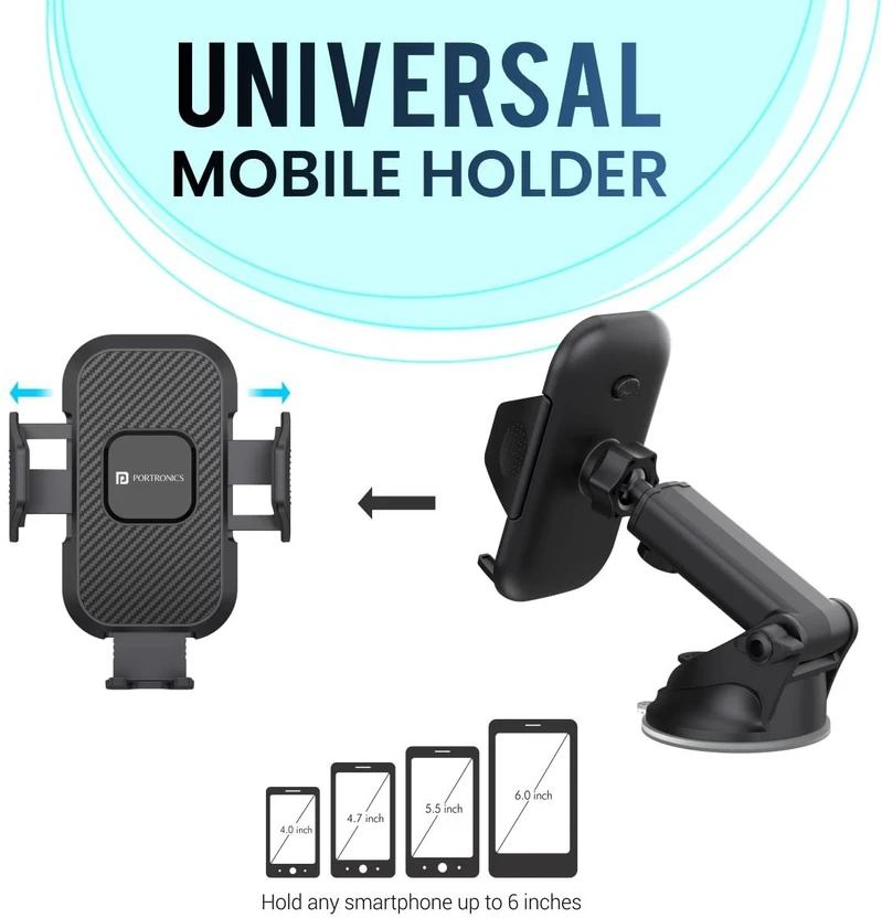 Portronics Clamp M Car with 360� Rotational,for 4 to 6 inch Devic...more