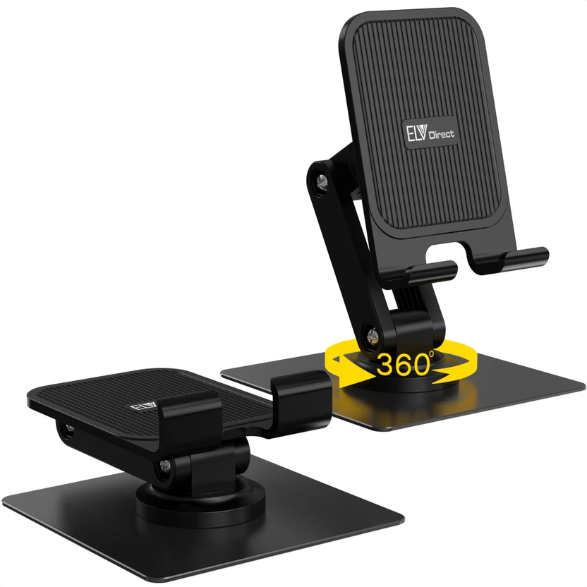 ELV DIRECT Adjustable Phone Stand for Desk 360 Rotating Foldable ...more