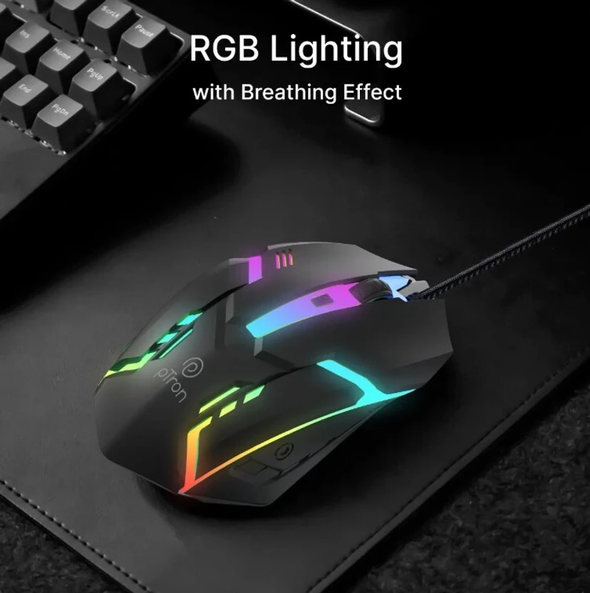 pTron Flick M12 Wired Ambidextrous Optical Mouse w/ DPI Switch, P...more