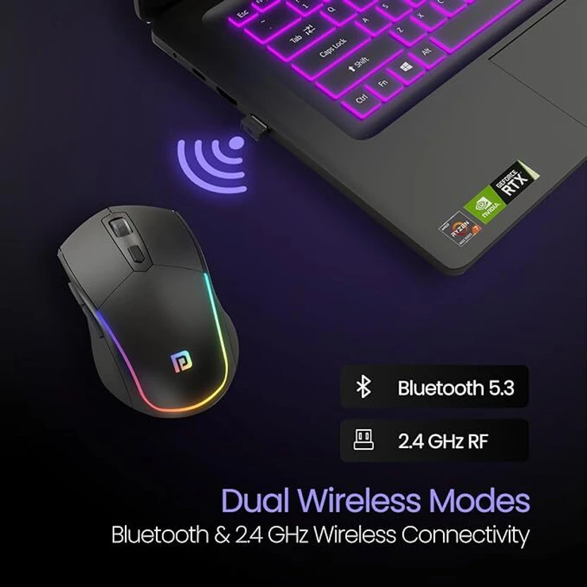Portronics Toad One Wireless Ambidextrous Optical Mouse Rechargea...more